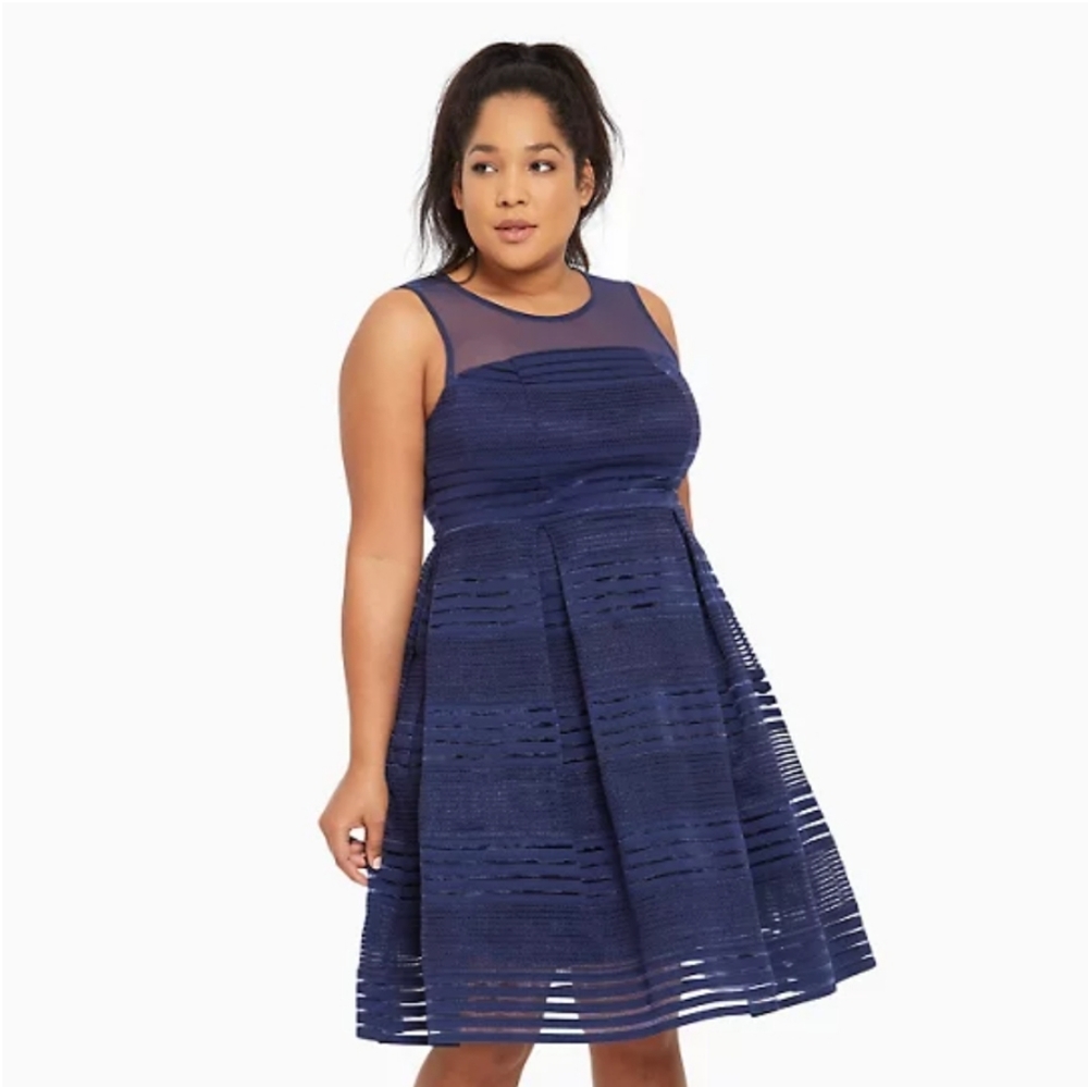 Torrid - Elastic Stripped Skater Dress